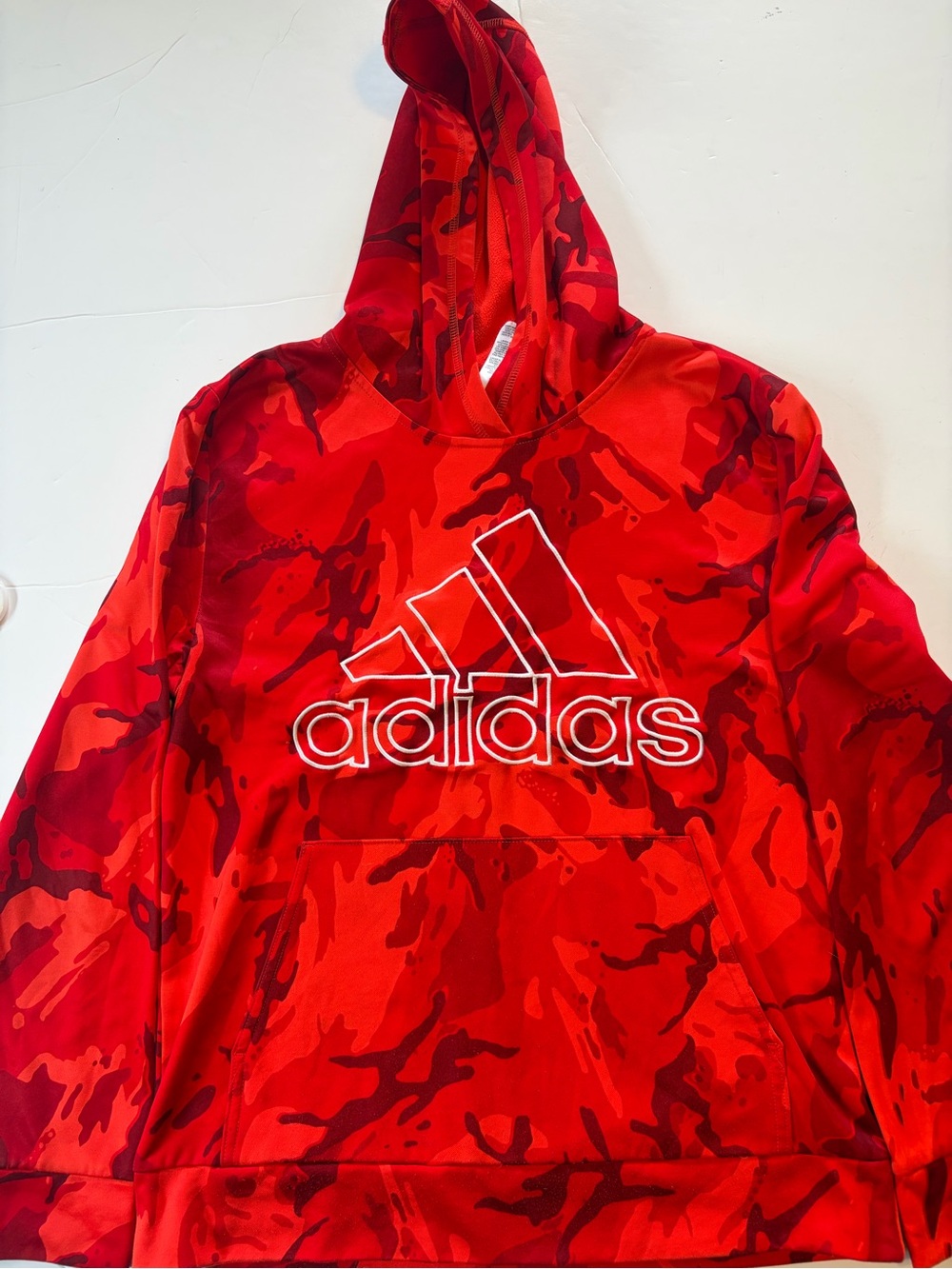 Adidas Red Camo Pullover Hoodie for Kids